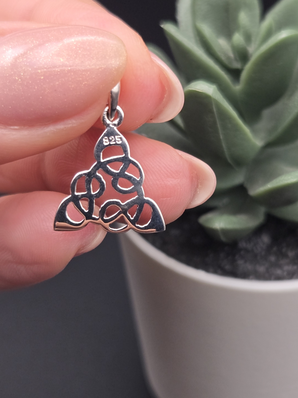 .925 Solid Sterling Silver Celtic Trinity Knot Pendant - Small